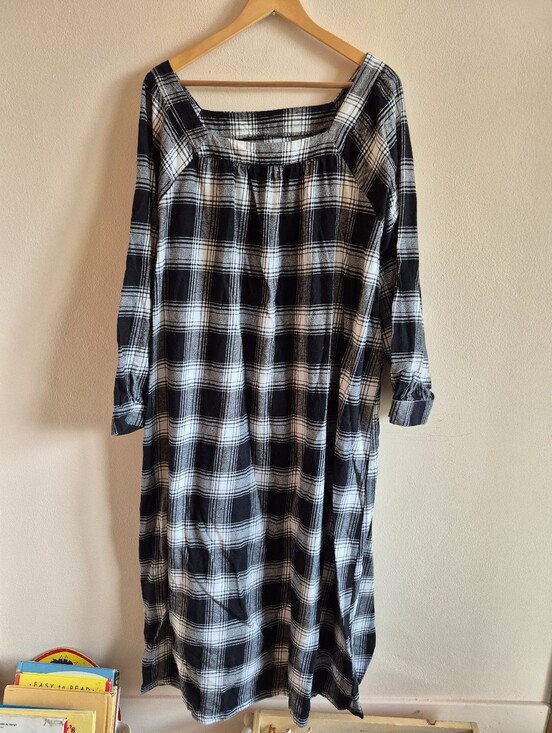 Dresses & Skirts - 100% Cotton Plaid Nightgown Or Dress Square Neckline 4X